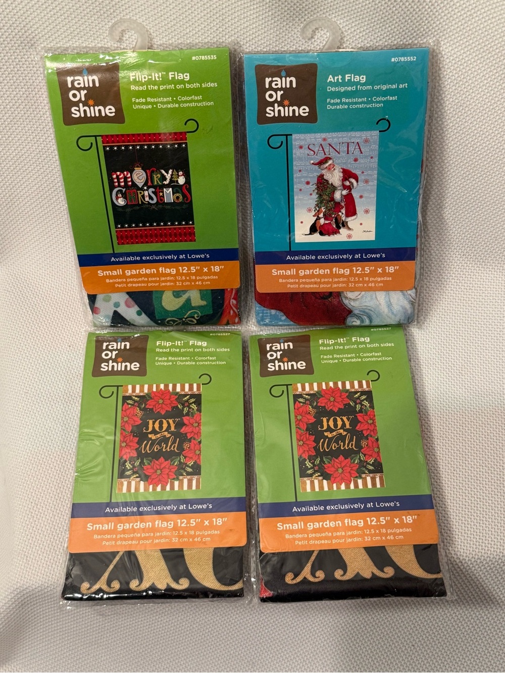 Set of garden flags for crafters. Fade resistant set of 4. Indoors or out